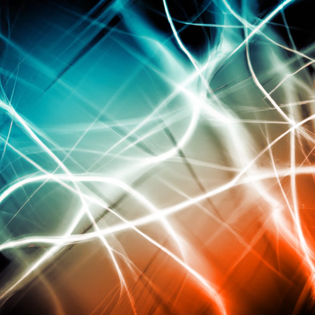 Abstract lighting-like teal and coral image