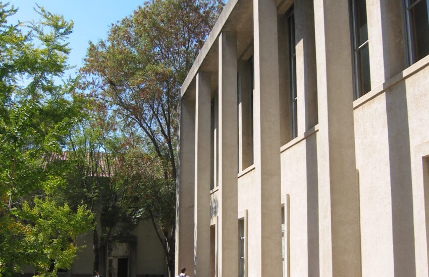 University of California Berkeley School of Law building in daytime.