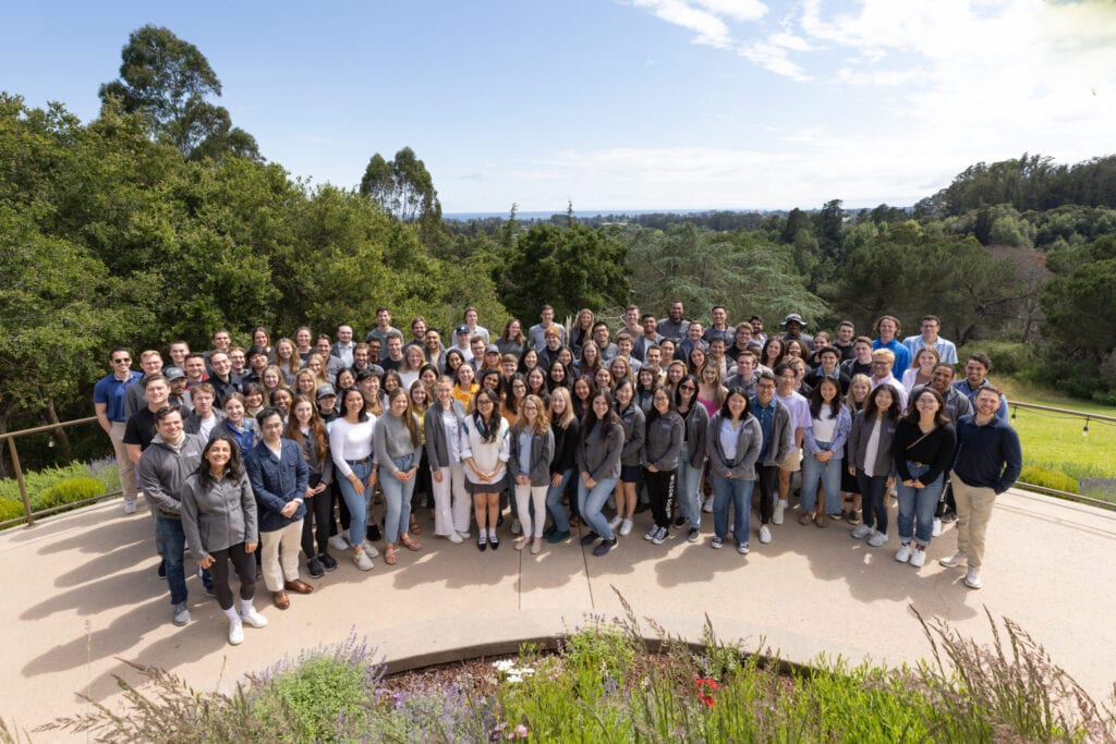The 2023 Wilson Sonsini Summer Associate class, photographed at the annual retreat at the Chaminade Resort in Santa Cruz.